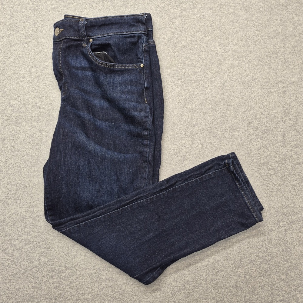 Chicos So Slimming Girlfriend Jeans Womens 2 US 12 Dark Wash Stretch Slim Ankle